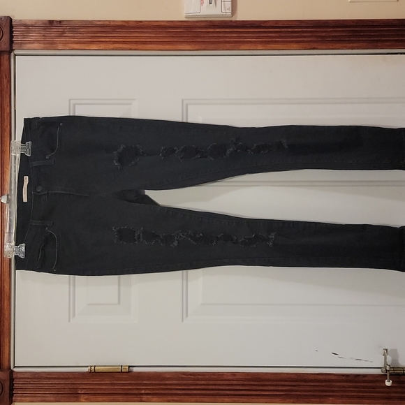 Levi's 711 Skinny Black Deconstructed Jeans - Picture 2 of 15